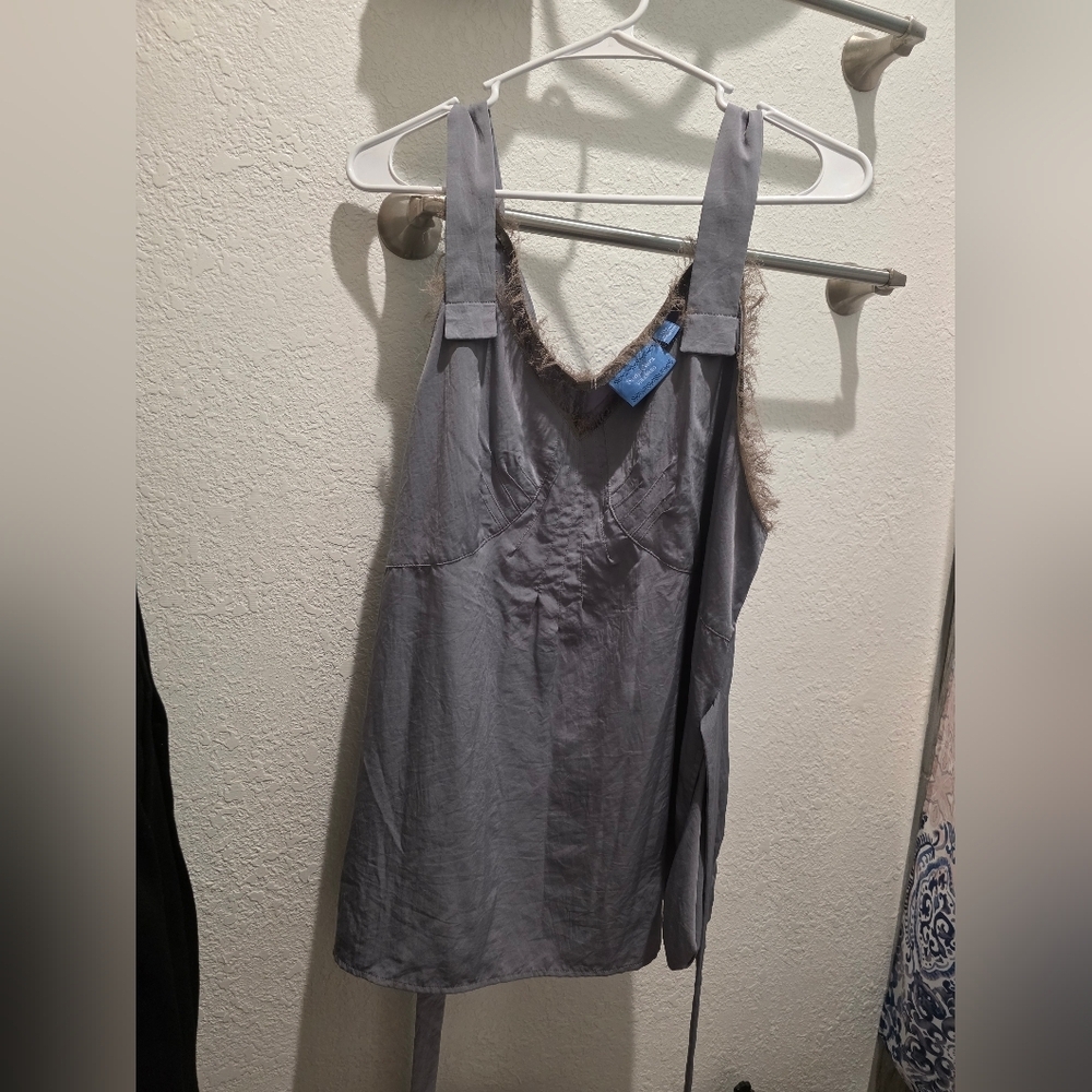 Simply Vera Vera Wang Charcoal Sleeveless Blouse XL